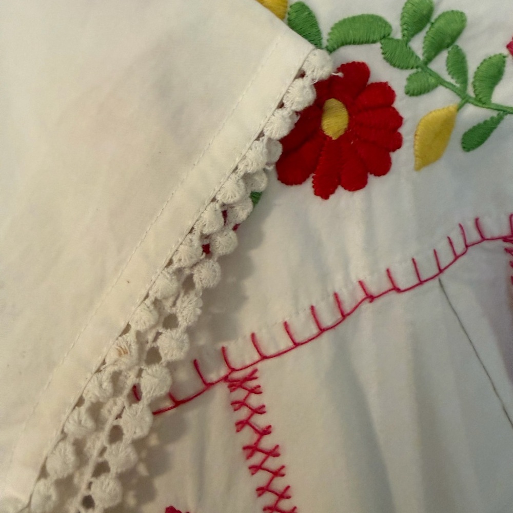 Garnet Hill Kids White dresses with floral Stitching - Picture 5 of 5